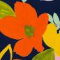 Preview: Viskose Malis Blumen Apricot/Gelb/Dunkelblau